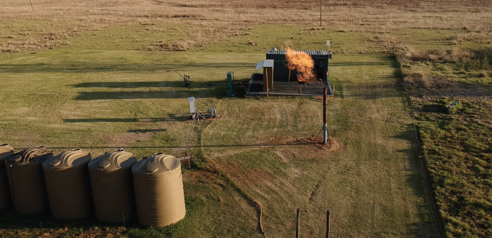 This image is of a permeability test well KA-03PT being flared June 2019.  Leaders in the design and provision of process control and pumping systems Endress & Hauser AG and Franklin Electric Co. Inc have teamed up to provide a highly efficient and innovative pumping, separation and control package that has been trialled on this previously flow-tested well.